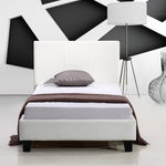 Single PU Leather Bed Frame White