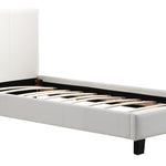 Single PU Leather Bed Frame White