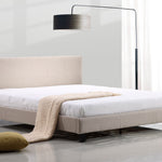 King Linen Fabric Bed Frame Beige