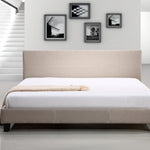 King Linen Fabric Bed Frame Beige