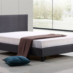 Double Linen Fabric Bed Frame Grey