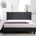 Double Linen Fabric Bed Frame Grey