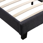Double Linen Fabric Bed Frame Grey