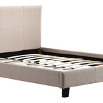 Double Linen Fabric Bed Frame Beige
