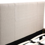 Double Linen Fabric Bed Frame Beige