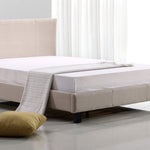 Queen Linen Fabric Bed Frame Beige