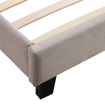 Queen Linen Fabric Bed Frame Beige