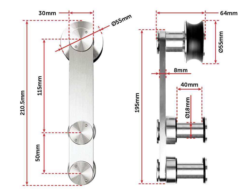 Sliding Barn Door Hardware Stainless Steel