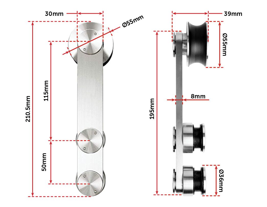 Sliding Barn Door Hardware Stainless Steel