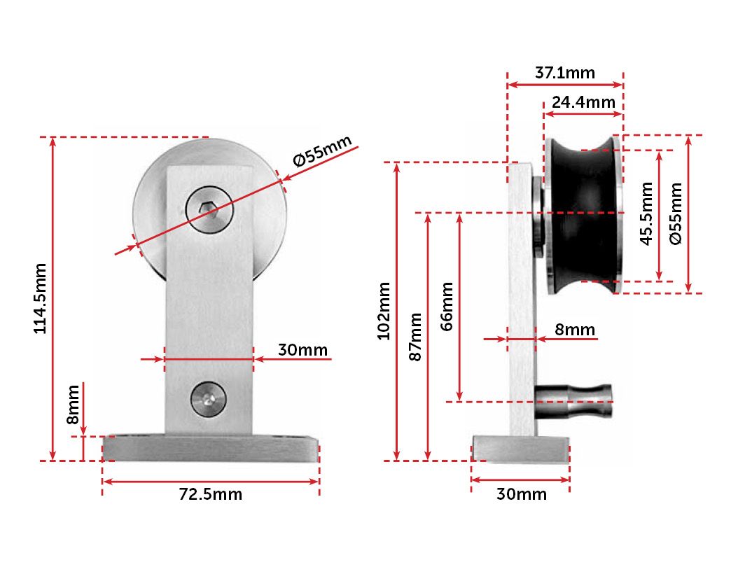 Sliding Barn Door Hardware Stainless Steel