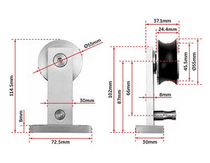 Sliding Barn Door Hardware Stainless Steel