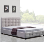 Linen Fabric Double Deluxe Bed Frame Beige