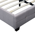 Linen Fabric Double Deluxe Bed Frame Beige