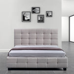 Linen Fabric Queen Deluxe Bed Frame Beige