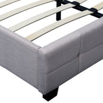 Linen Fabric Queen Deluxe Bed Frame Beige