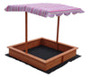 Kids Wooden Toy Sandpit with Adjustable Canopy