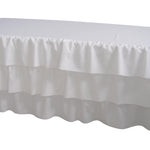 6 Foot 3 Tier Pleated White Table Cloth Trestle Cover