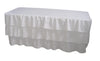 6 Foot 3 Tier Pleated White Table Cloth Trestle Cover