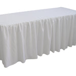 6 Foot Gathered White Table Cloth Trestle Cover