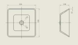 12mm Tempered Glass Above Countertop Basin for Vanity