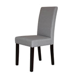 2 x Premium Fabric Linen Palermo Dining Chairs High Back - Light Slate Grey