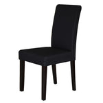 2 x Premium Fabric Linen Palermo Dining Chairs High Back - Black