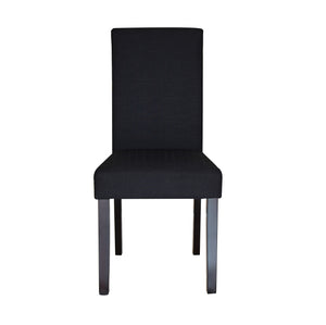2 x Premium Fabric Linen Palermo Dining Chairs High Back - Black