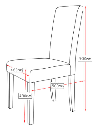 2 x Premium Fabric Linen Palermo Dining Chairs High Back - Black