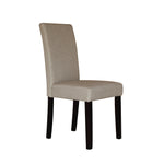 2 x Premium Fabric Linen Palermo Dining Chairs High Back - Dark Sandy Brown