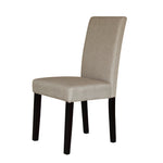 2 x Premium Fabric Linen Palermo Dining Chairs High Back - Dark Sandy Brown