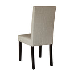 2 x Premium Fabric Linen Palermo Dining Chairs High Back - Dark Sandy Brown