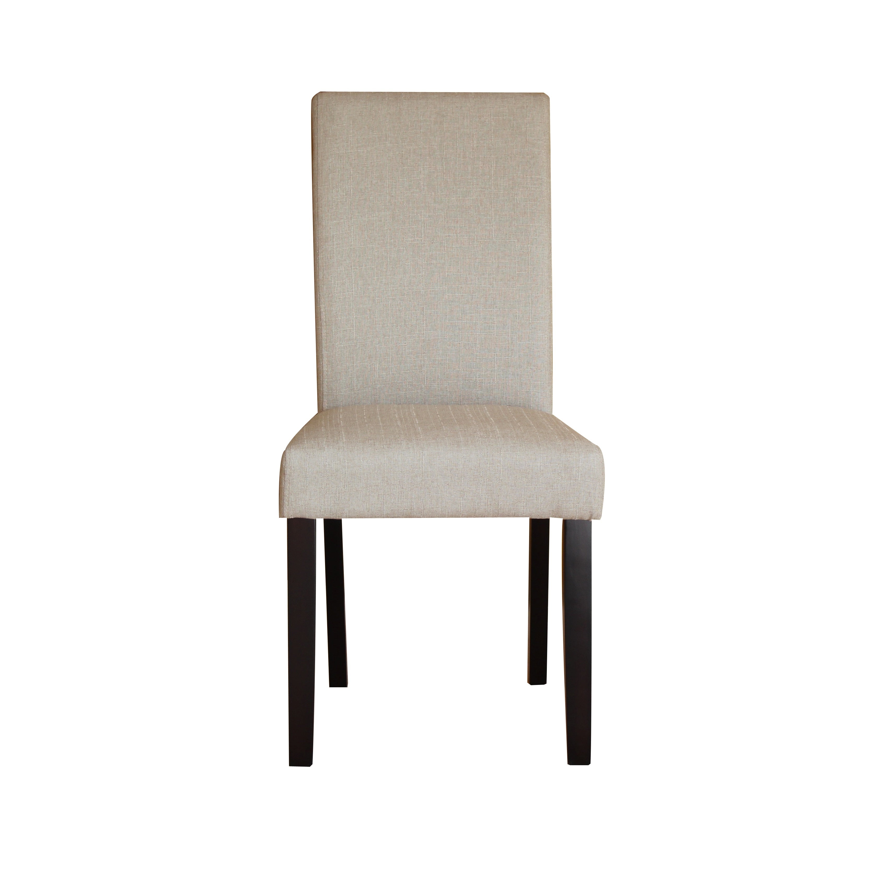 2 x Premium Fabric Linen Palermo Dining Chairs High Back - Dark Sandy Brown