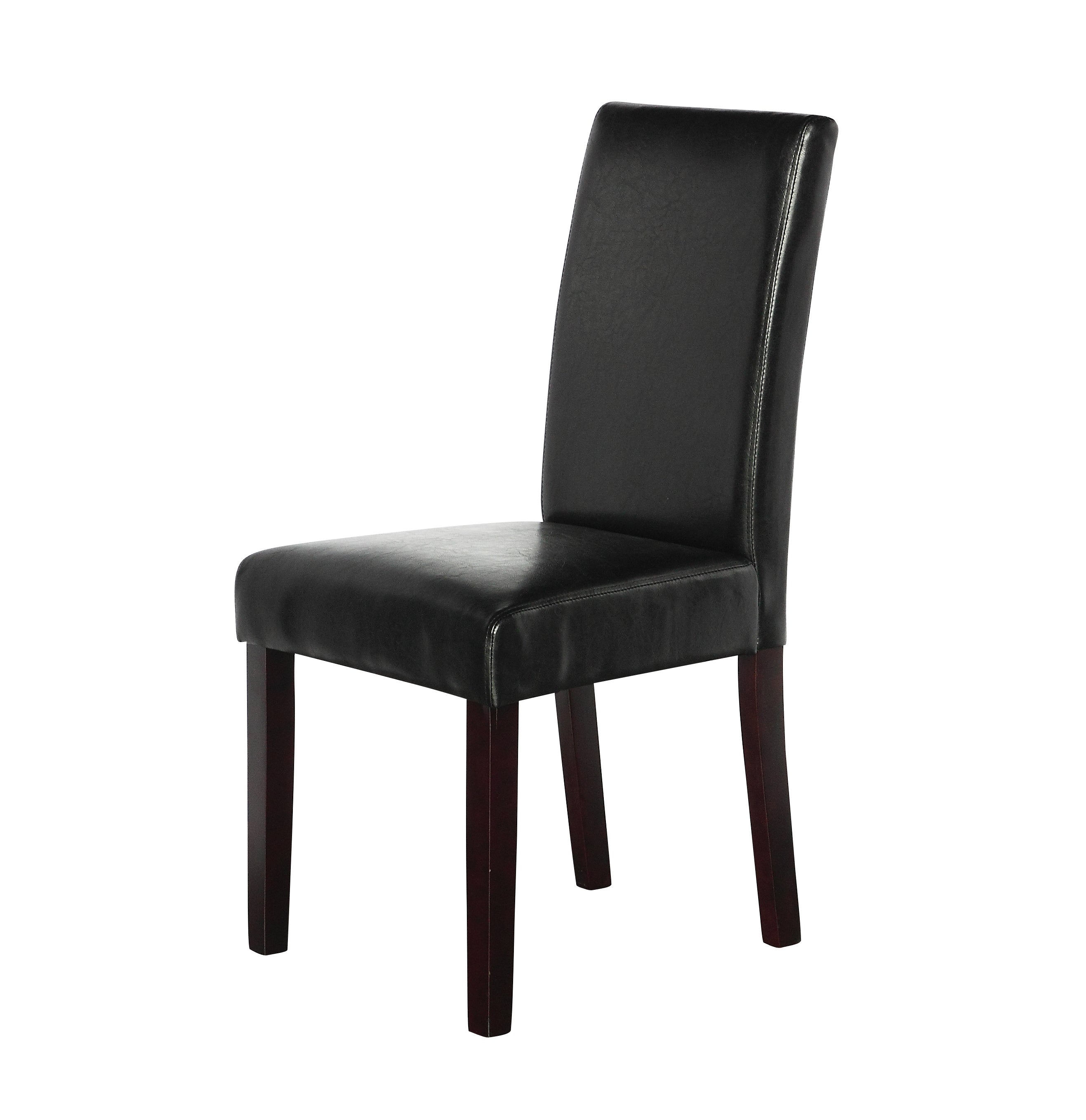 2 x PU Leather Palermo Dining Chairs High Back - Black