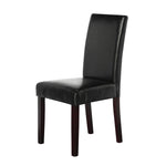 2 x PU Leather Palermo Dining Chairs High Back - Black