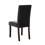 2 x PU Leather Palermo Dining Chairs High Back - Black