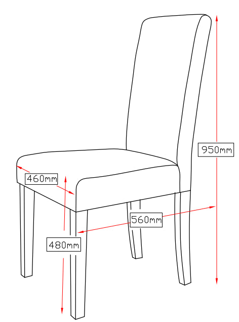 2 x PU Leather Palermo Dining Chairs High Back - Black