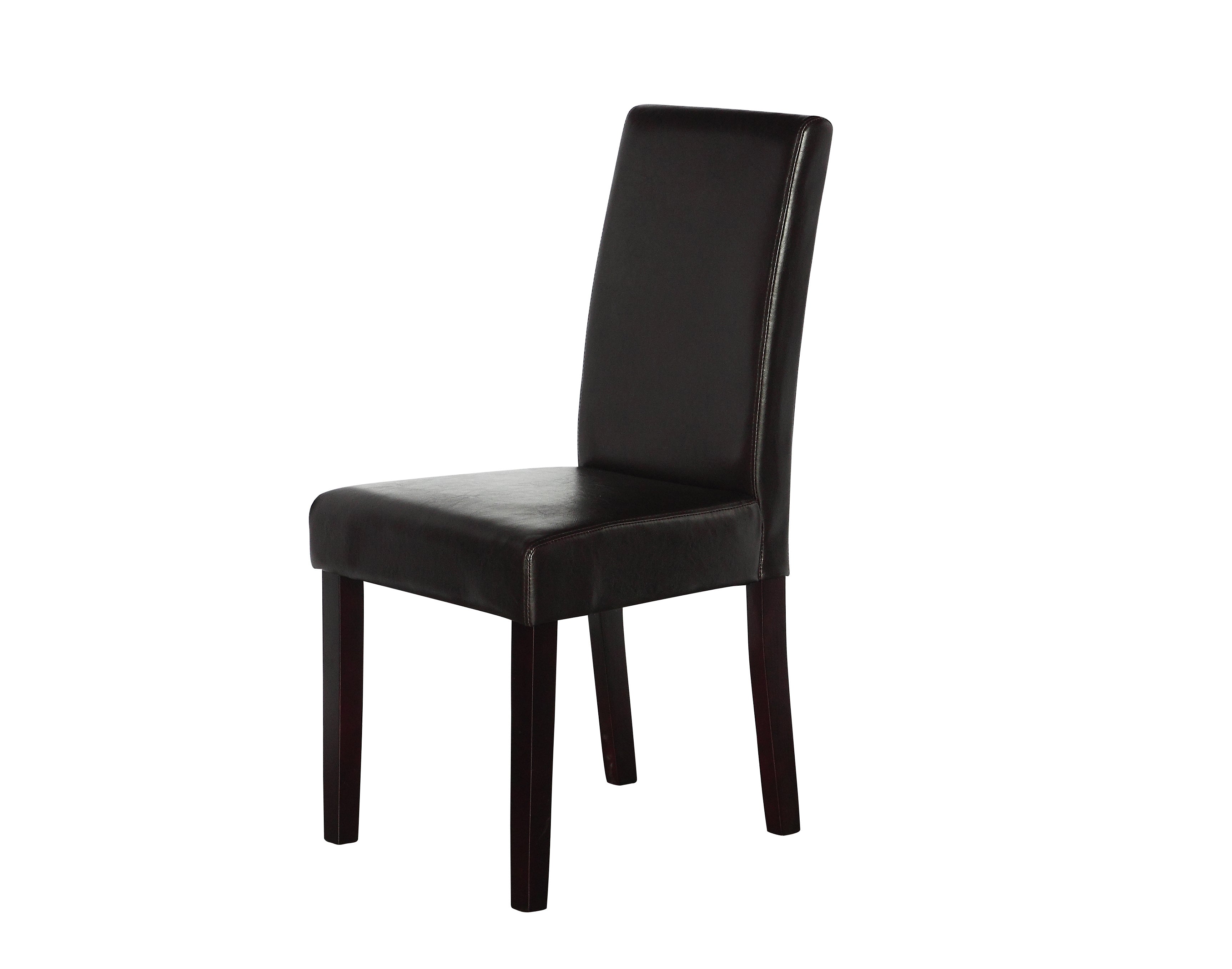 2 x PU Leather Palermo Dining Chairs High Back - Brown