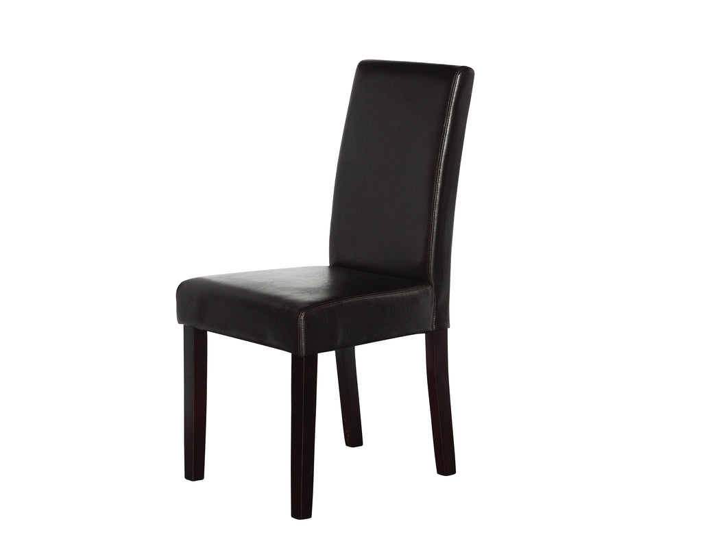 2 x PU Leather Palermo Dining Chairs High Back - Brown