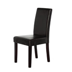 2 x PU Leather Palermo Dining Chairs High Back - Brown