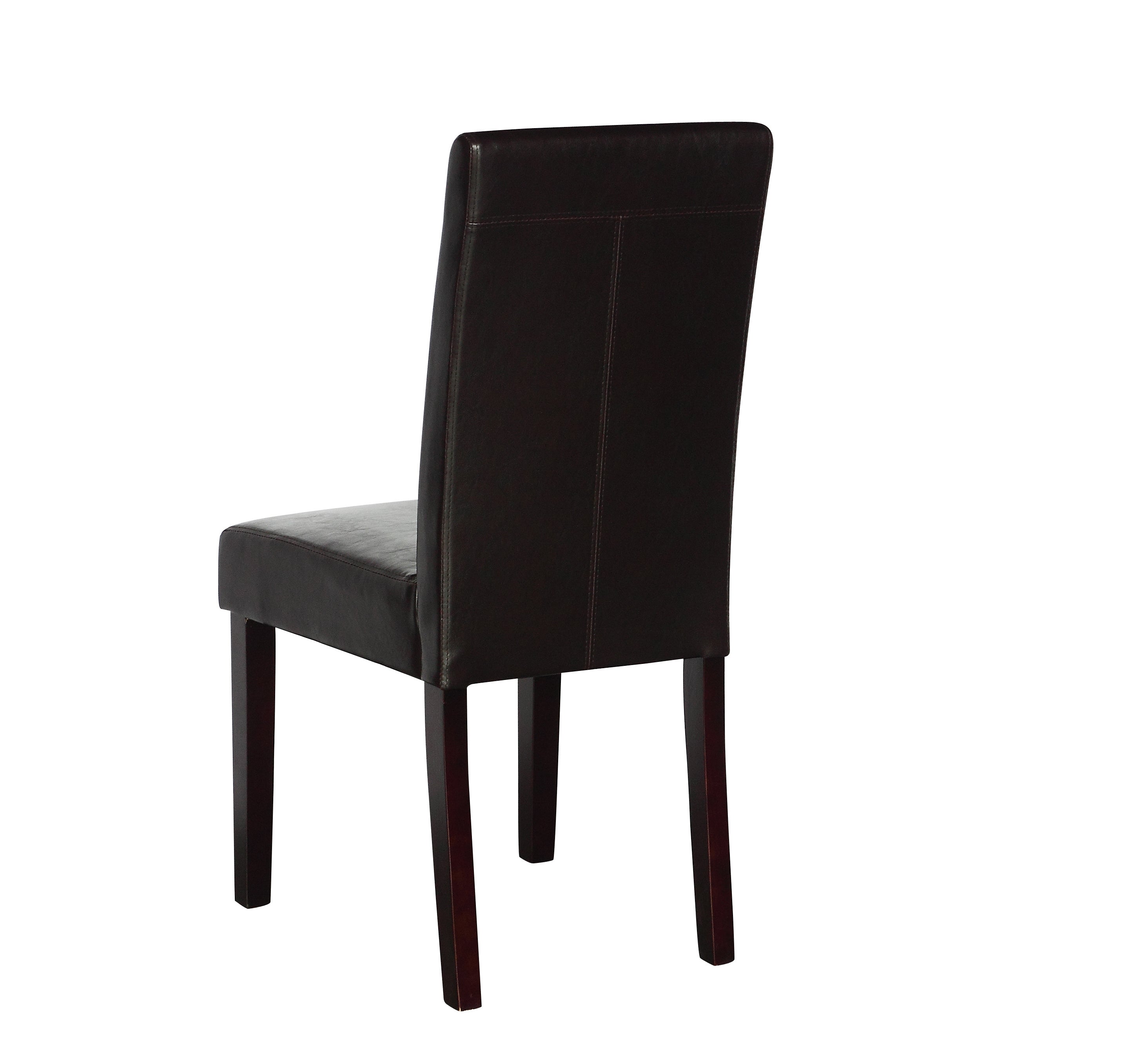 2 x PU Leather Palermo Dining Chairs High Back - Brown