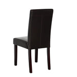 2 x PU Leather Palermo Dining Chairs High Back - Brown