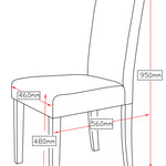 2 x PU Leather Palermo Dining Chairs High Back - Brown