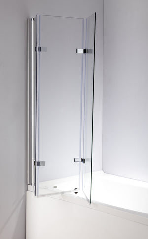 3 Fold Chrome Folding Bath Shower Screen Door Panel 1300mm x 1400mm