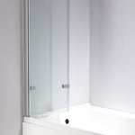 3 Fold Chrome Folding Bath Shower Screen Door Panel 1300mm x 1400mm