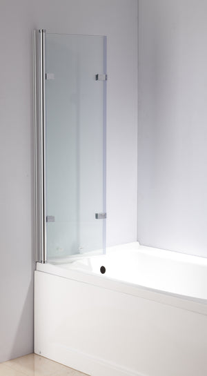 3 Fold Chrome Folding Bath Shower Screen Door Panel 1300mm x 1400mm