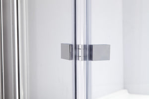 3 Fold Chrome Folding Bath Shower Screen Door Panel 1300mm x 1400mm