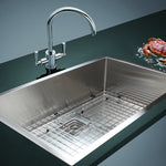 810x505mm Handmade 1.5mm Stainless Steel Undermount / Topmount Kitchen Sink with Square Waste