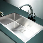 810x505mm Handmade 1.5mm Stainless Steel Undermount / Topmount Kitchen Sink with Square Waste