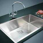 810x505mm Handmade 1.5mm Stainless Steel Undermount / Topmount Kitchen Sink with Square Waste