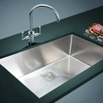 810x505mm Handmade 1.5mm Stainless Steel Undermount / Topmount Kitchen Sink with Square Waste